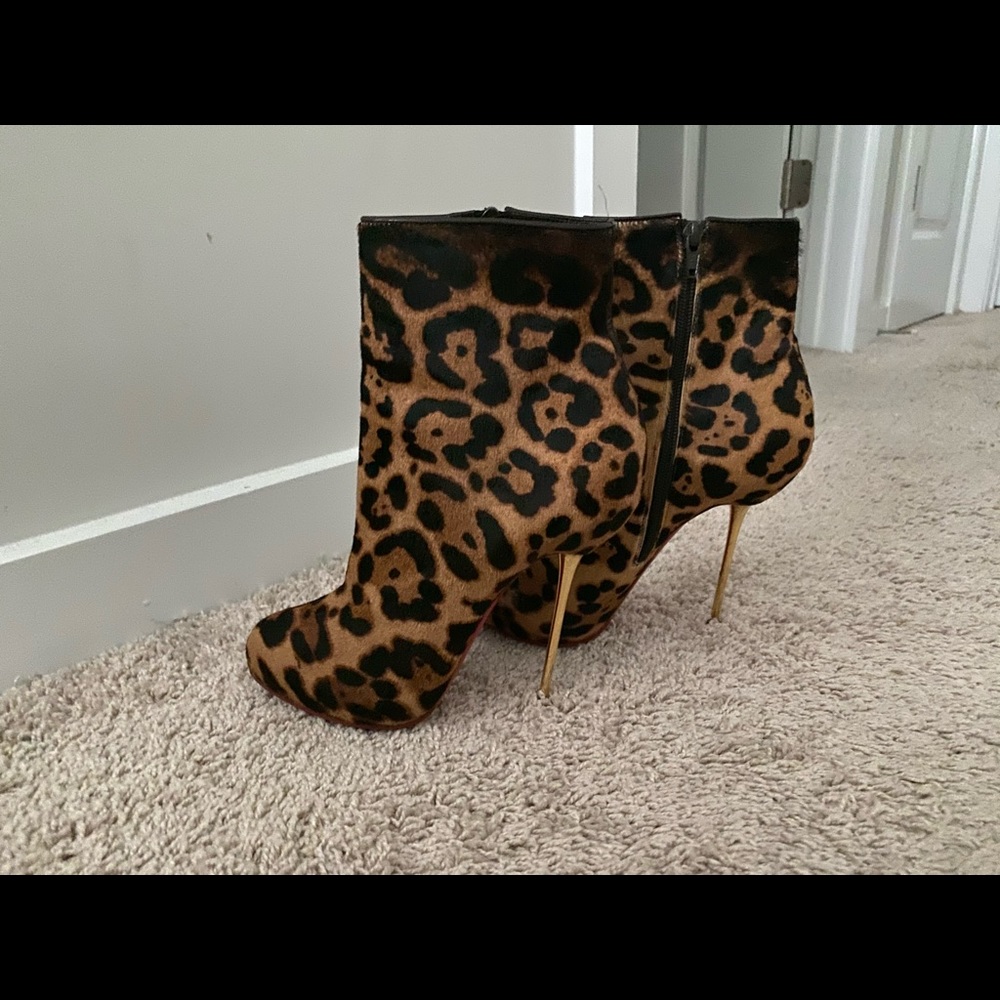 Christian Louboutin Big Lip Leopard Booties